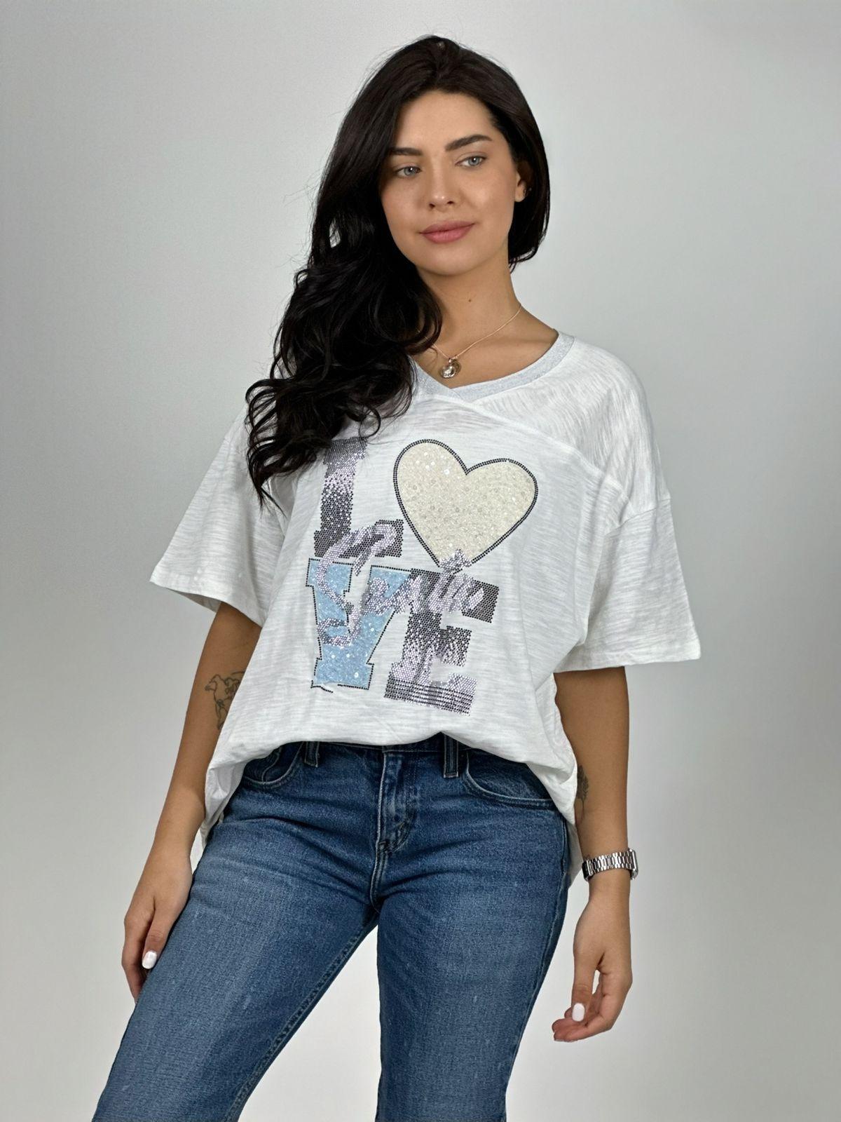 Polera Algodón Love Brillante