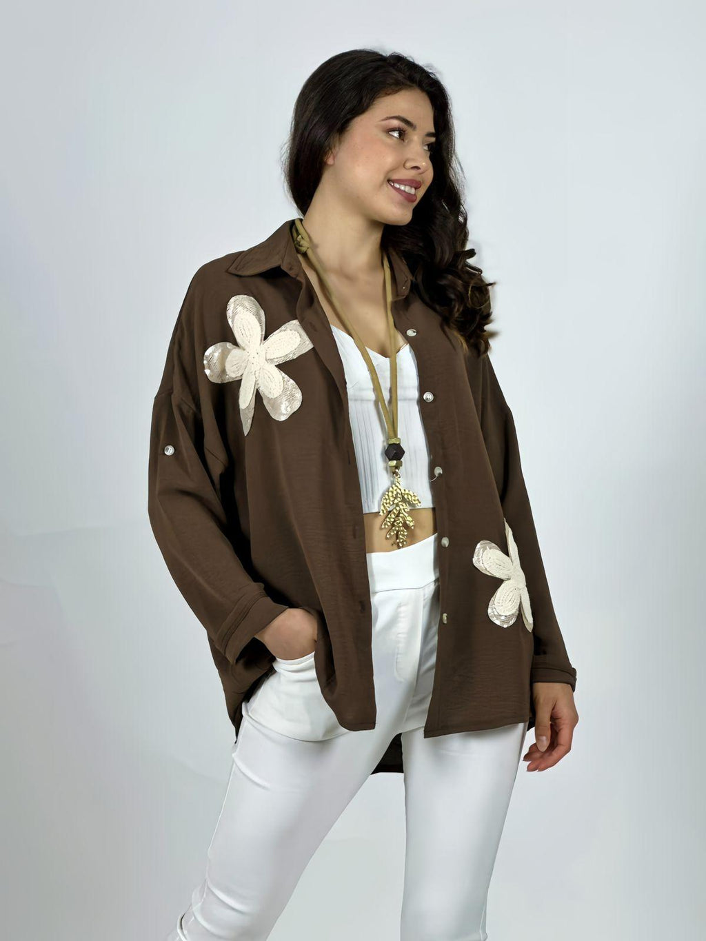 Blusa Flores Bordadas