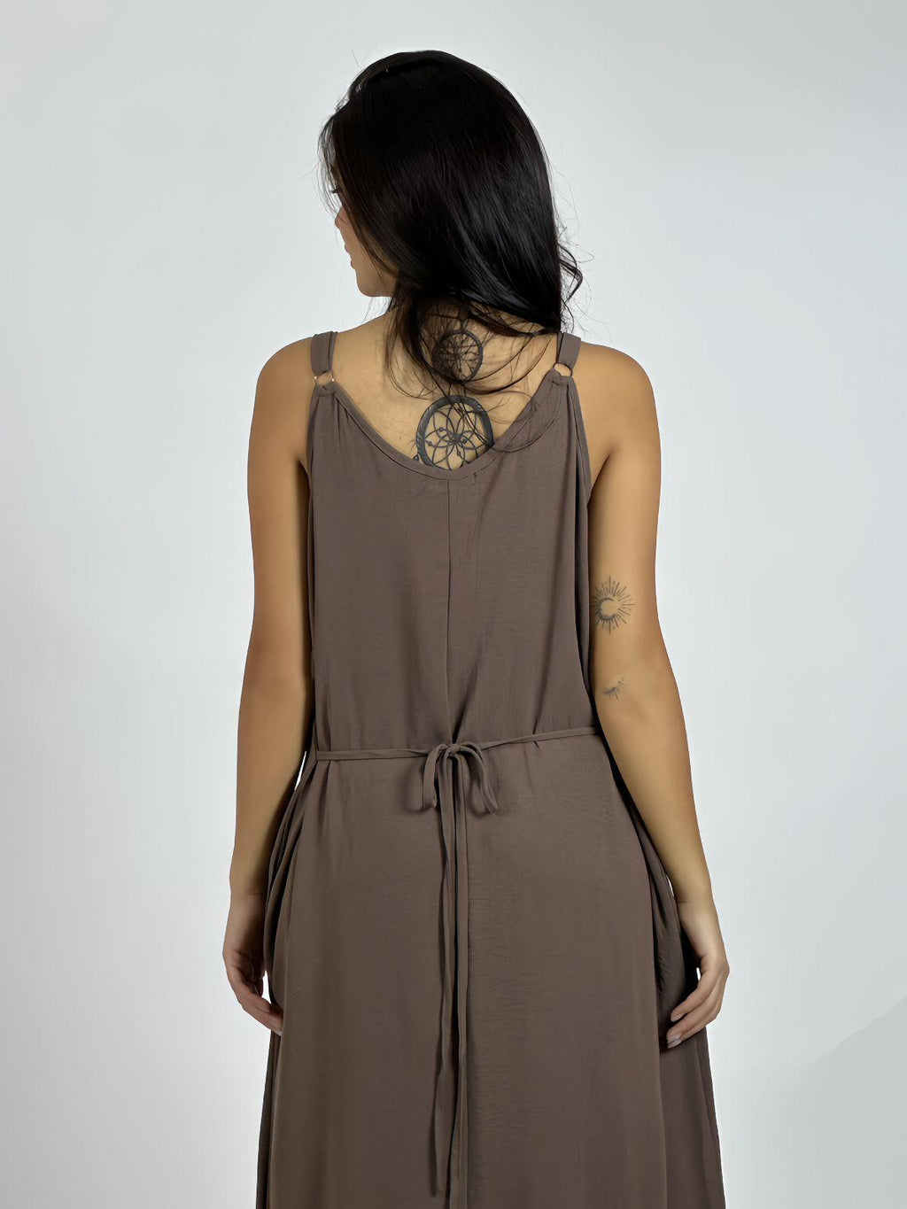 Vestido Lino Corazón Doble Tejido y Brillos