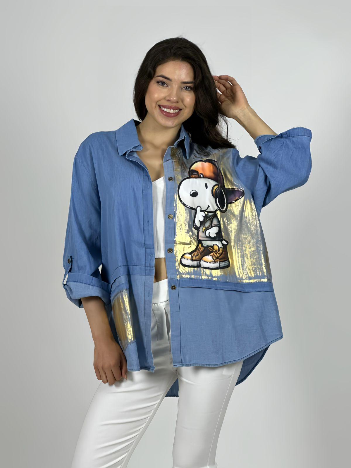Blusa Mezclilla Estampado Snoopy
