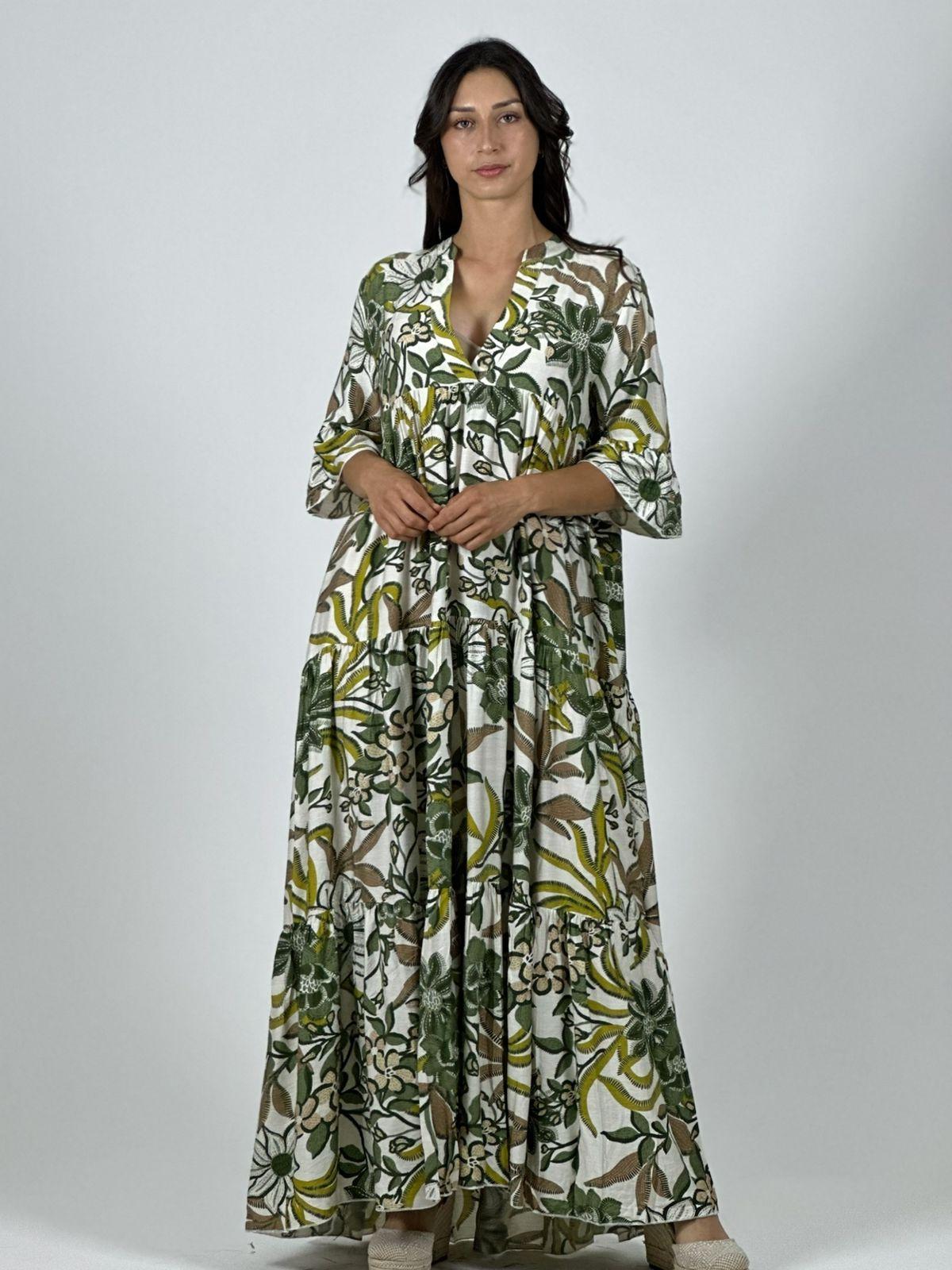 Vestido Viscosa Italiana Floreado