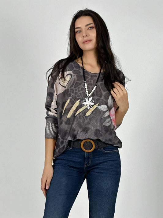 Sweater Tejido Italiano De Hilo Print