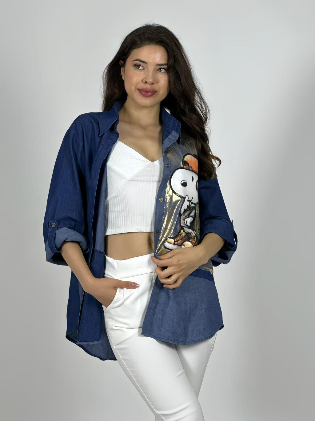 Blusa Mezclilla Estampado Snoopy