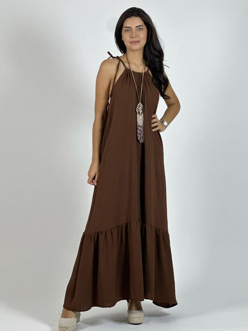 Vestido Casual Amarrado con Vuelo