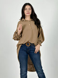 Blusón Camisero Tela Cey Con Botones