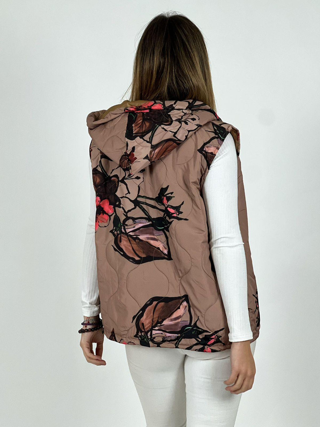Parka Italiana Corta Estampado Flores