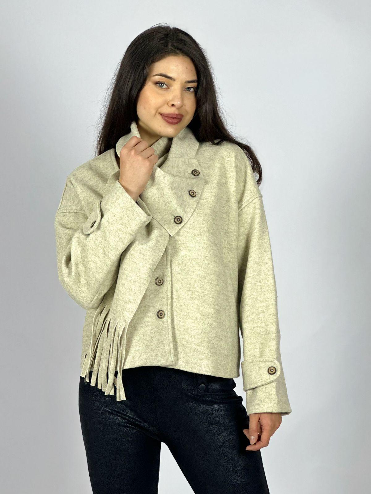Chaqueta Paño con Bufanda Camel