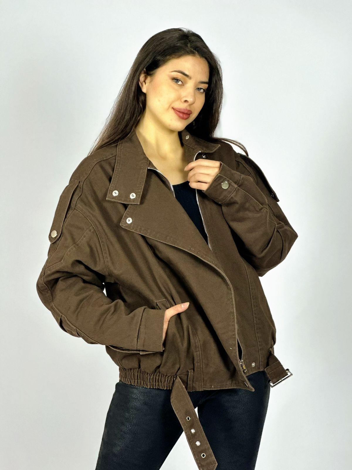 Chaqueta de Mezclilla Aviadora Acolchada