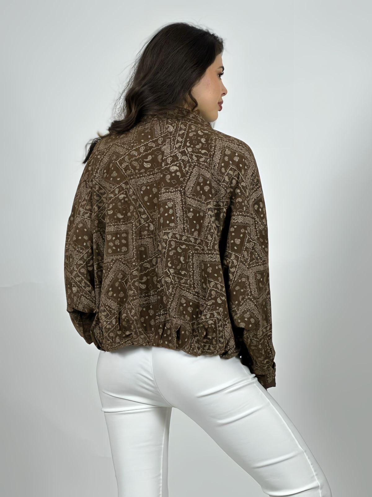 Chaqueta Bomber Gamuza Forrada Boho