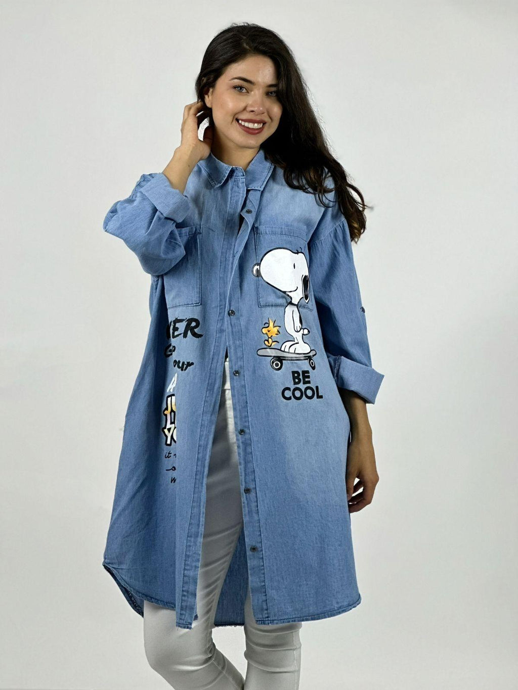 Blusón Mezclilla con Capucha Snoopy