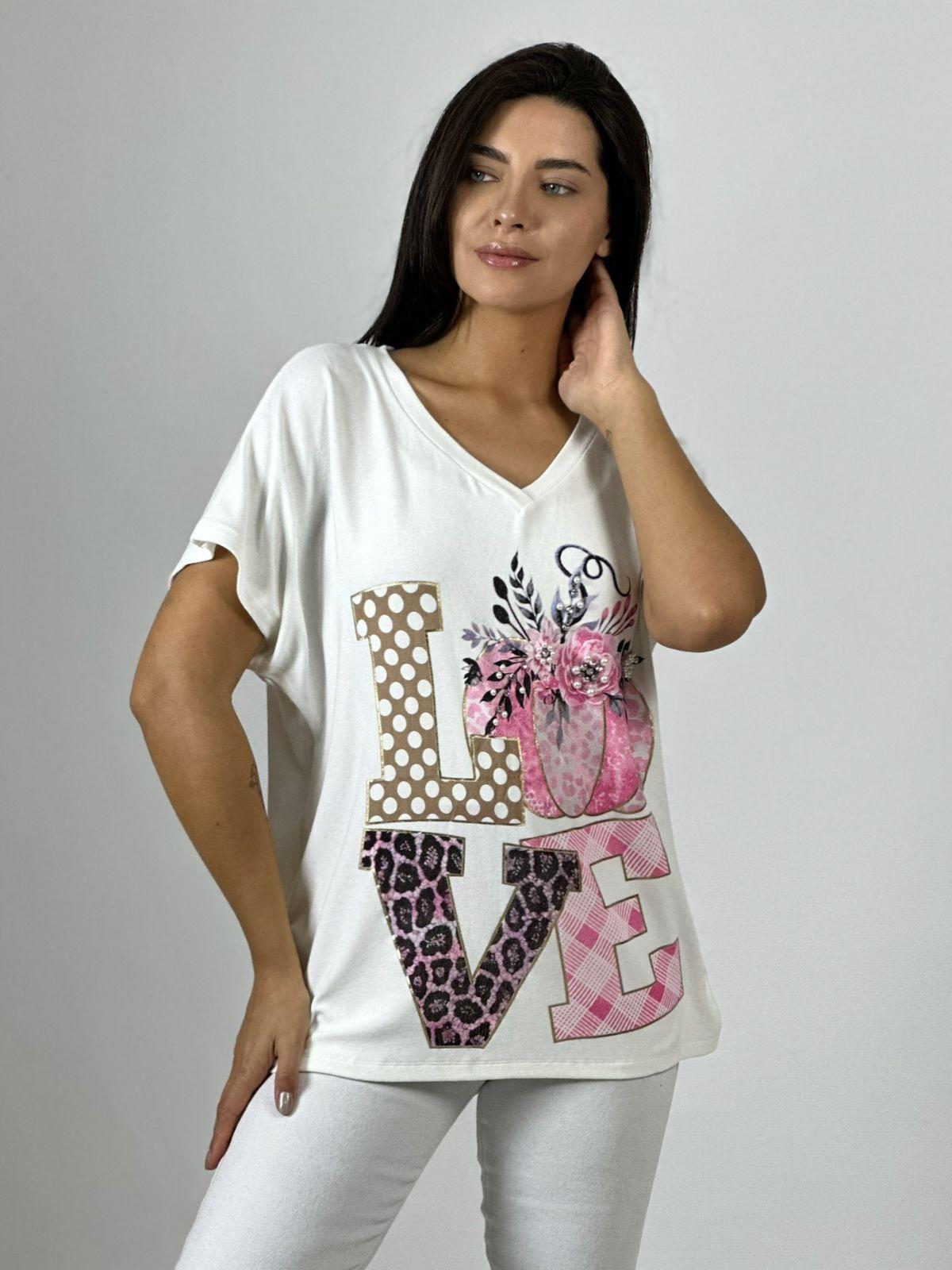 Polera Algodón Love Print