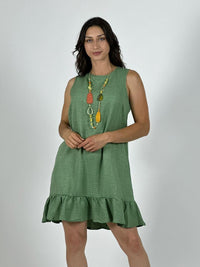 Mini Vestido Sin Mangas Tela Cey