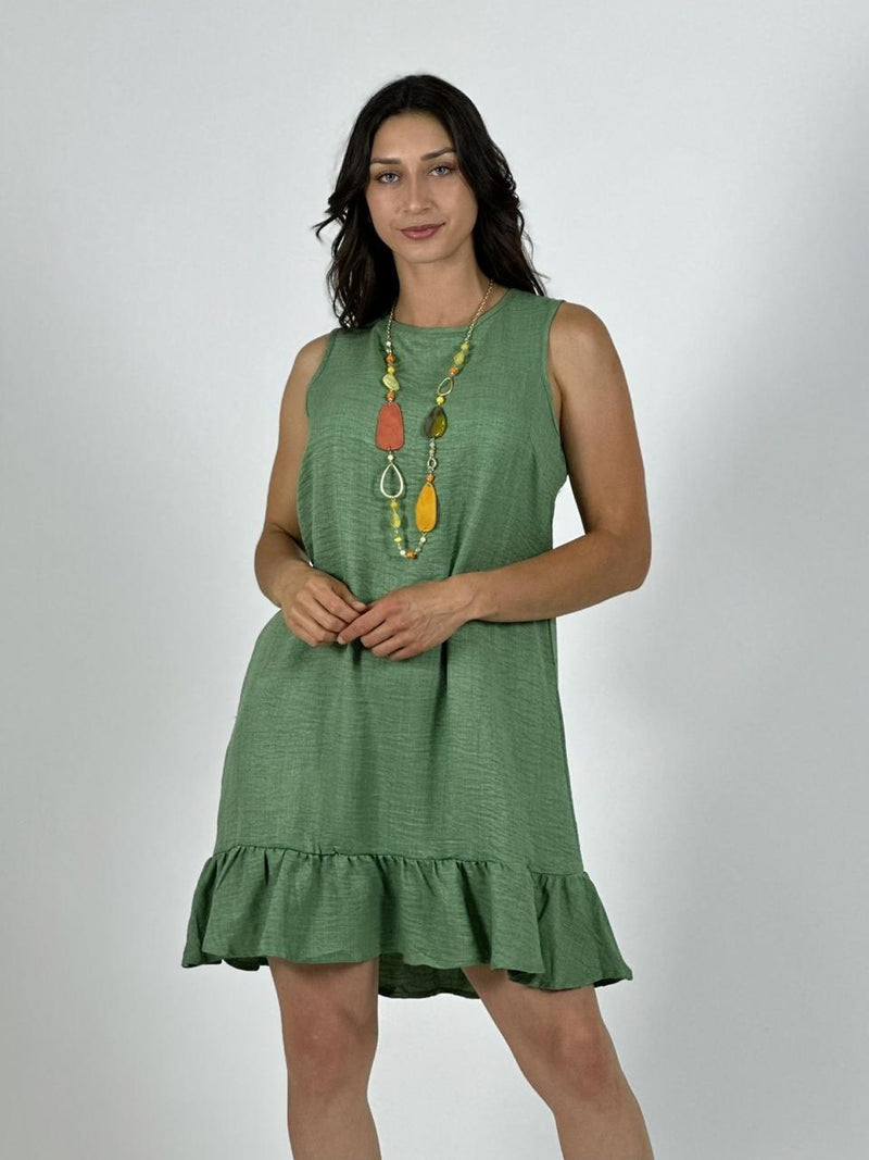 Mini Vestido Sin Mangas Tela Cey