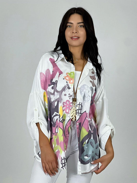 Blusa Viscosa Estampado Grafitero