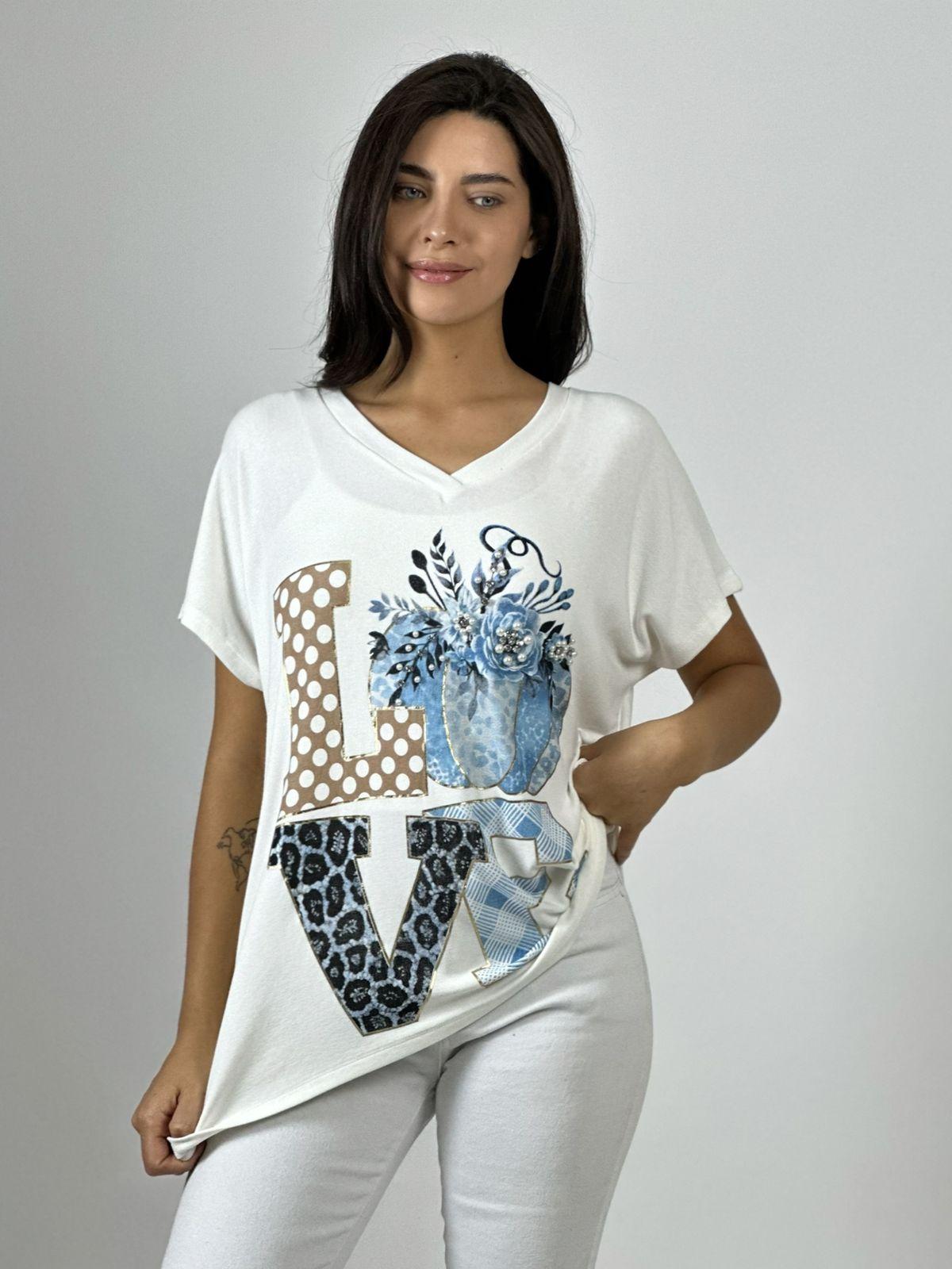 Polera Algodón Love Print