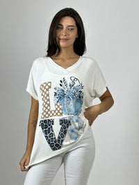 Polera Algodón Love Print