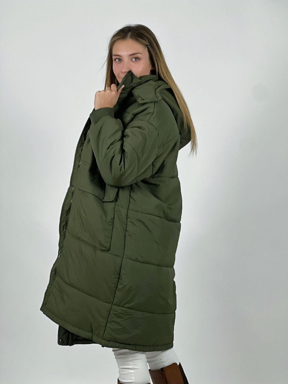 Parka Acolchada Bolsillos Cargo