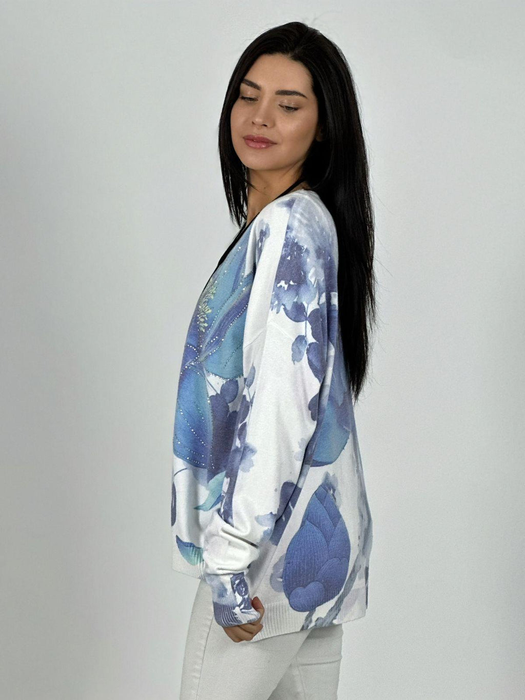 Sweater Spandex Flor de Loto Brillos