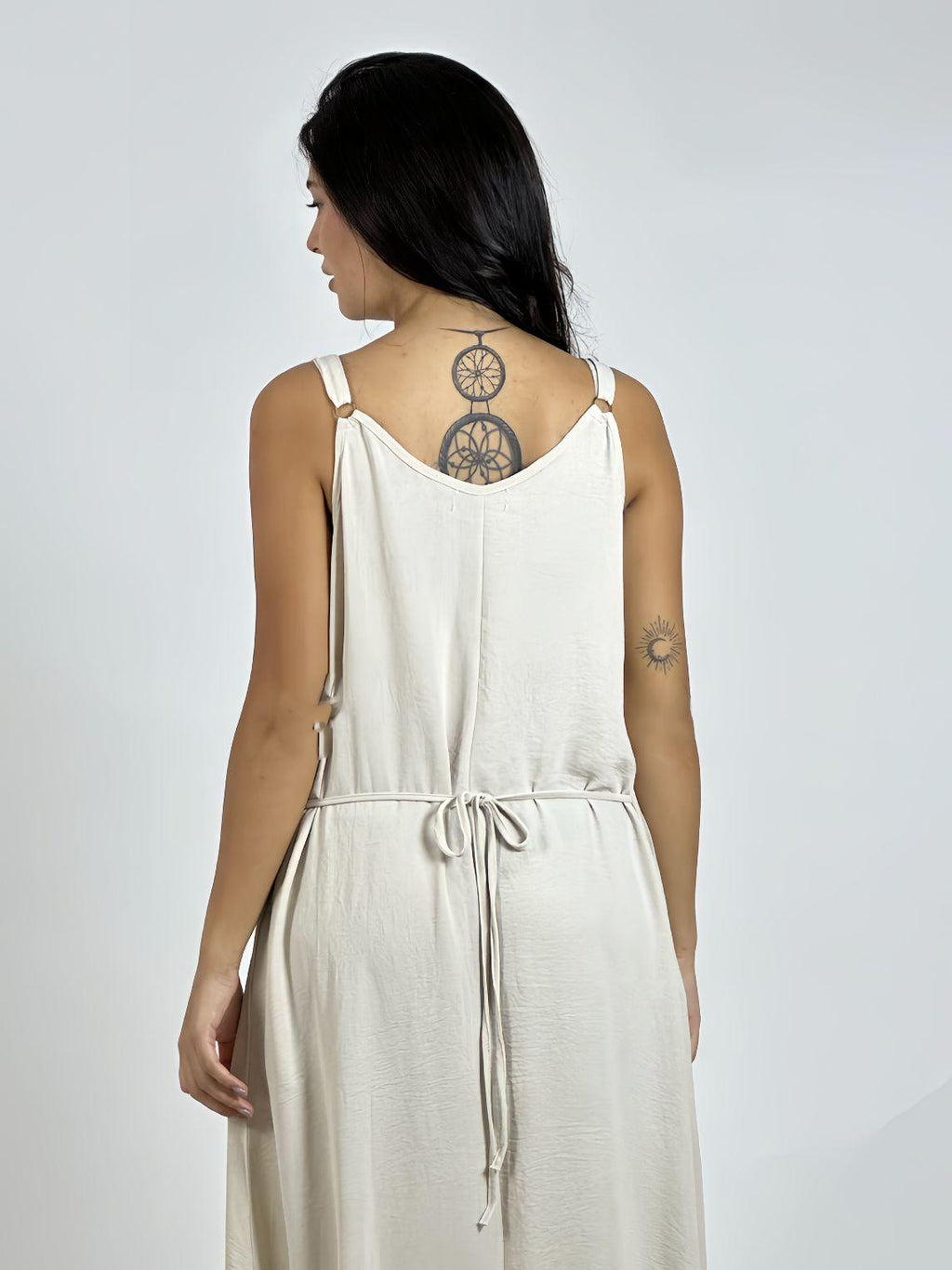 Vestido Lino Corazón Doble Tejido y Brillos