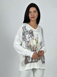 Sweater Hilo Diseño Oso Con Brillo