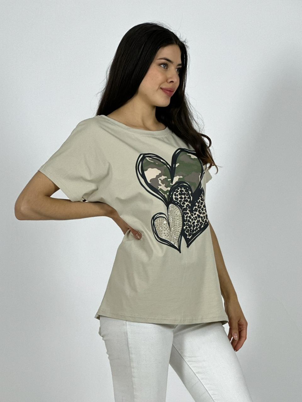 Polera Algodón Casual Triple Corazón
