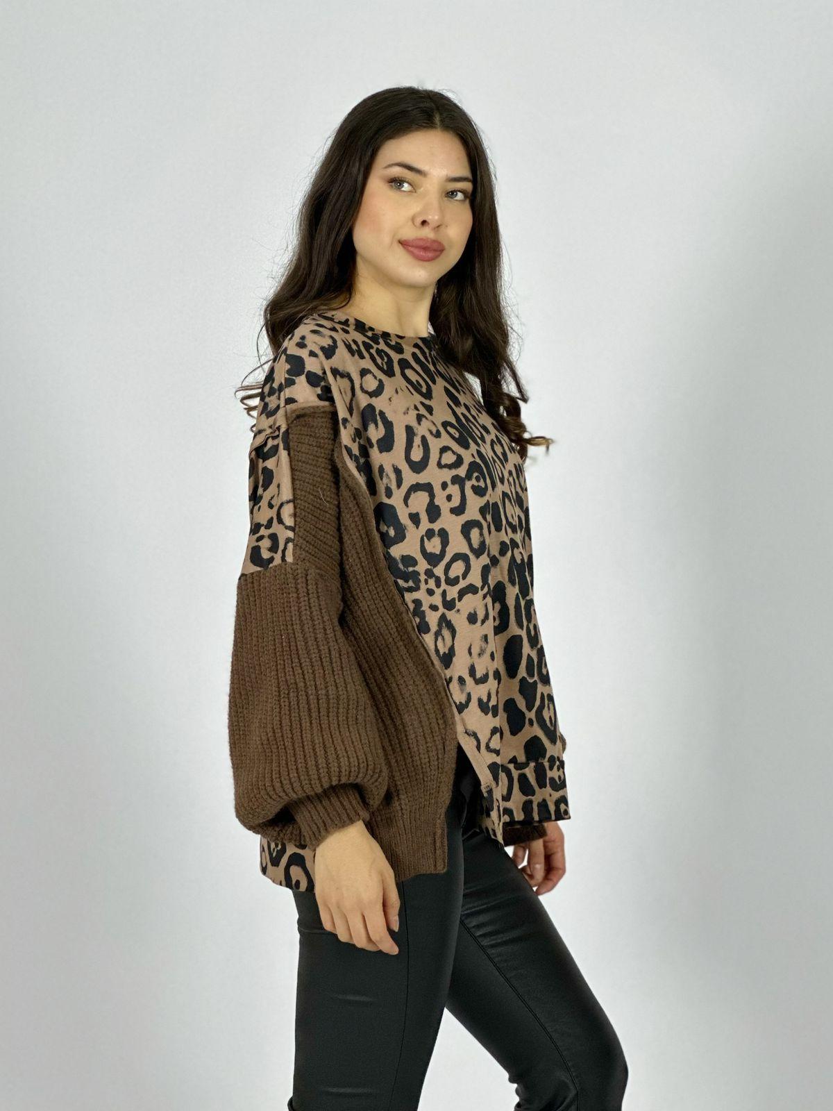 Sweater Tejido Lana Torso Print