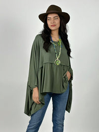 Polera Boho Holgada Costura Horizontal