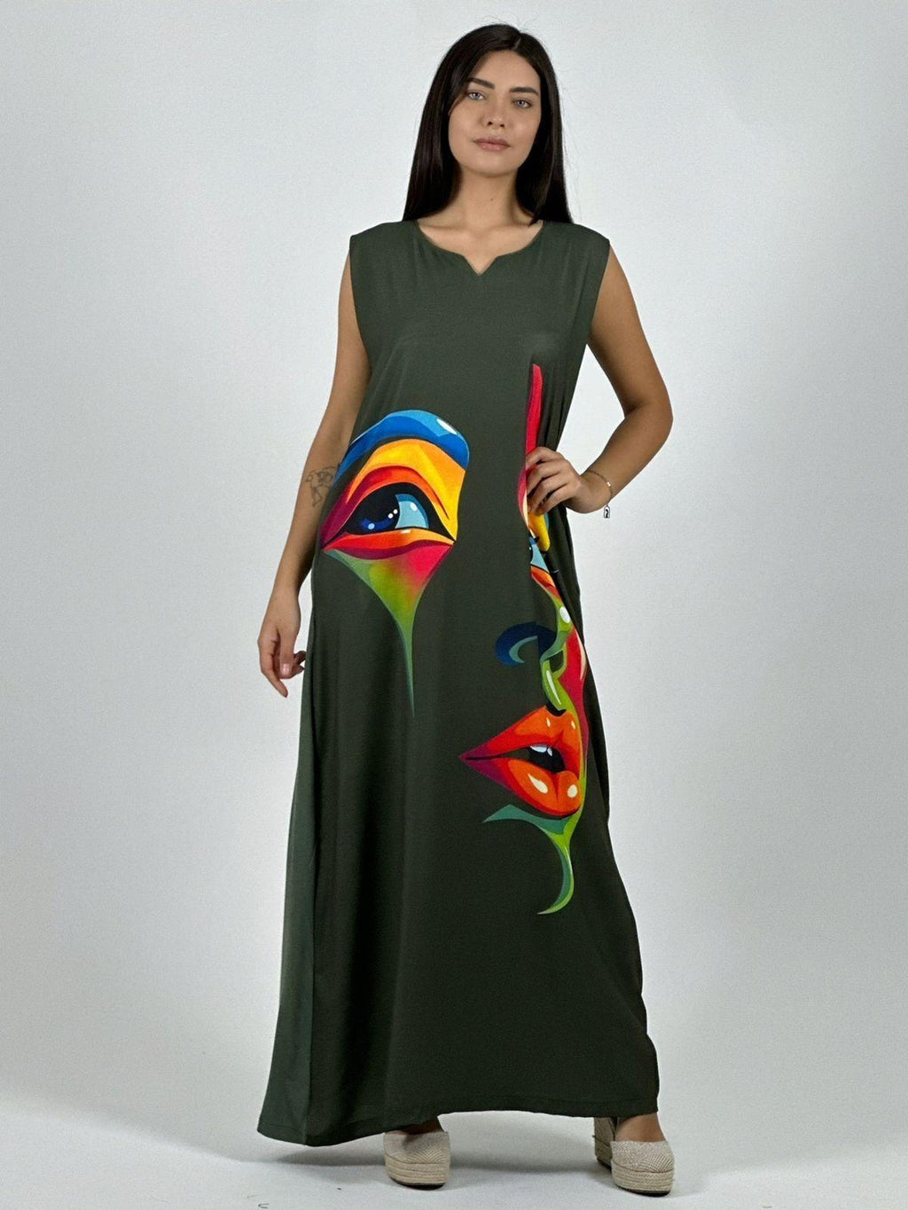 Vestido Sublimado Rostro Colorido