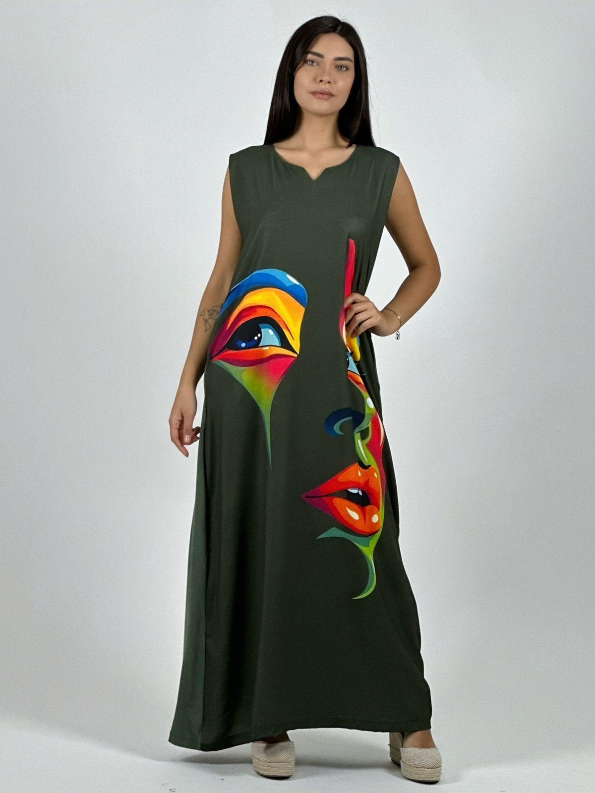 Vestido Sublimado Rostro Colorido