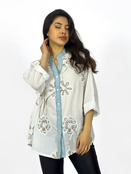 Blusa Viscosa Bordada