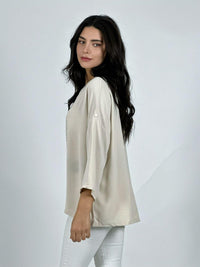 Polera Lino Corazon Print Con Brillos