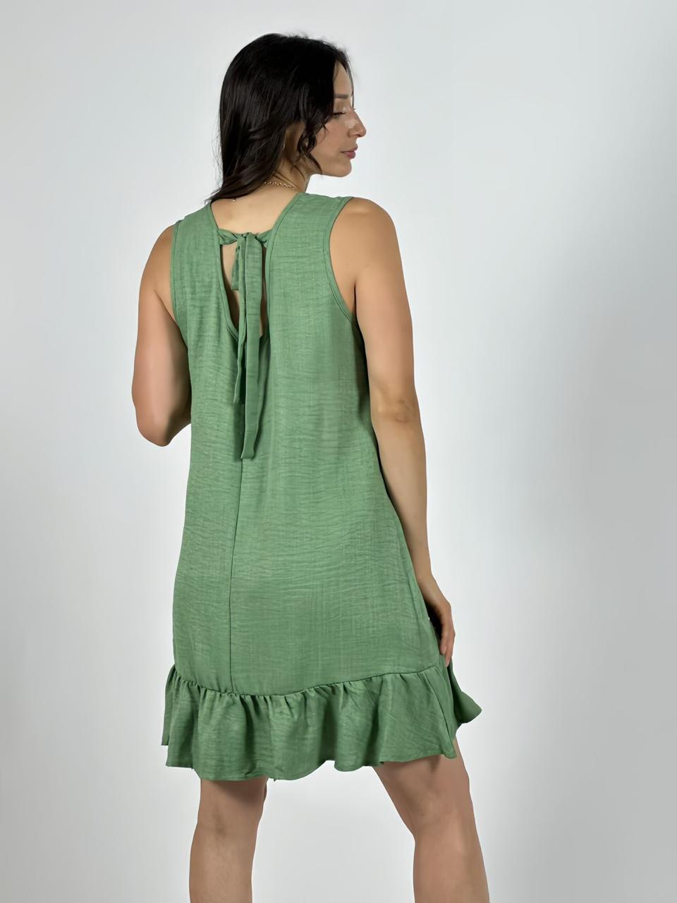 Mini Vestido Sin Mangas Tela Cey