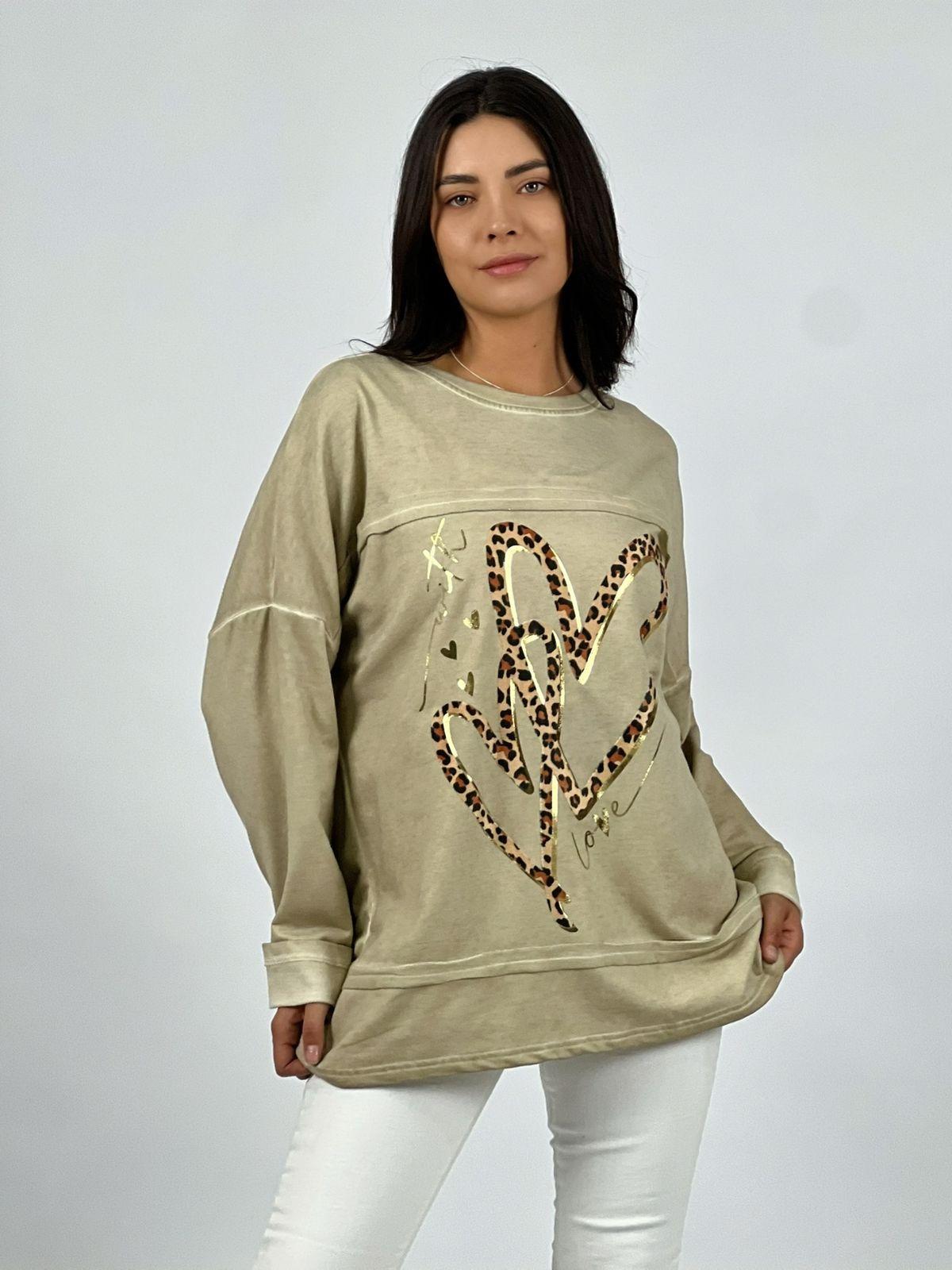 Polerón Algodón Doble Corazón Print