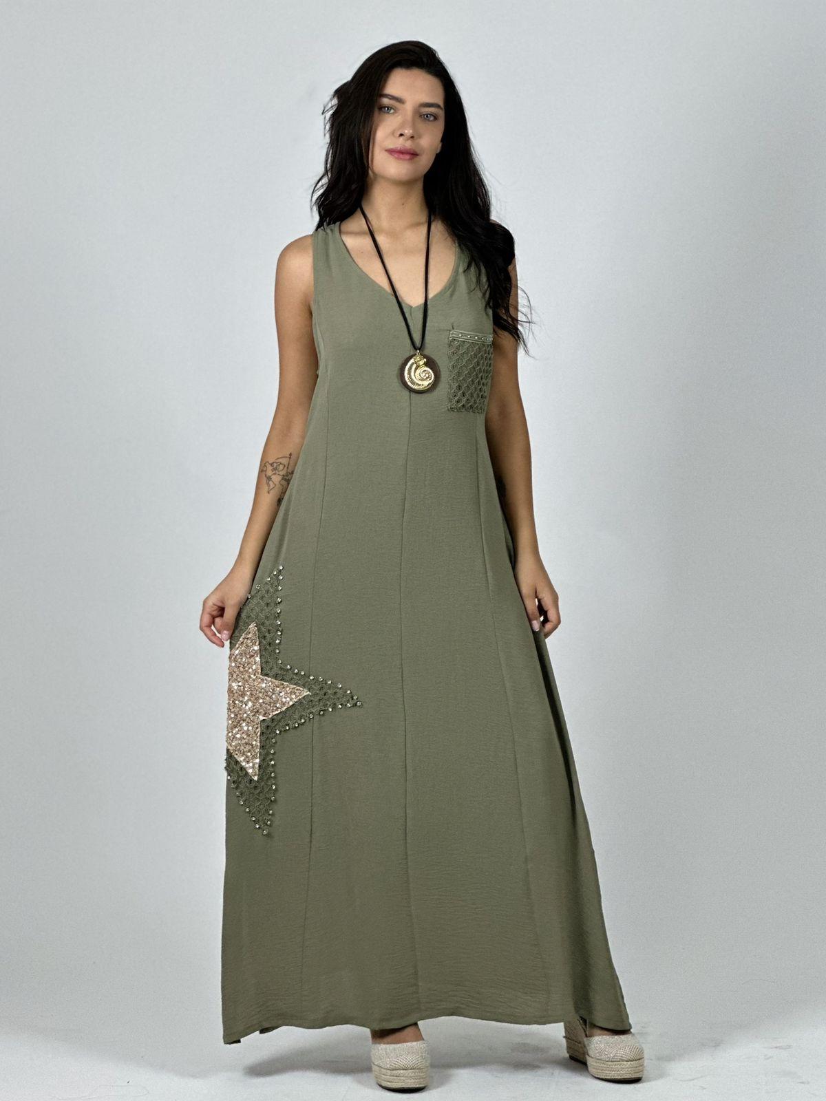 Vestido Crepé  Estrella Brillante