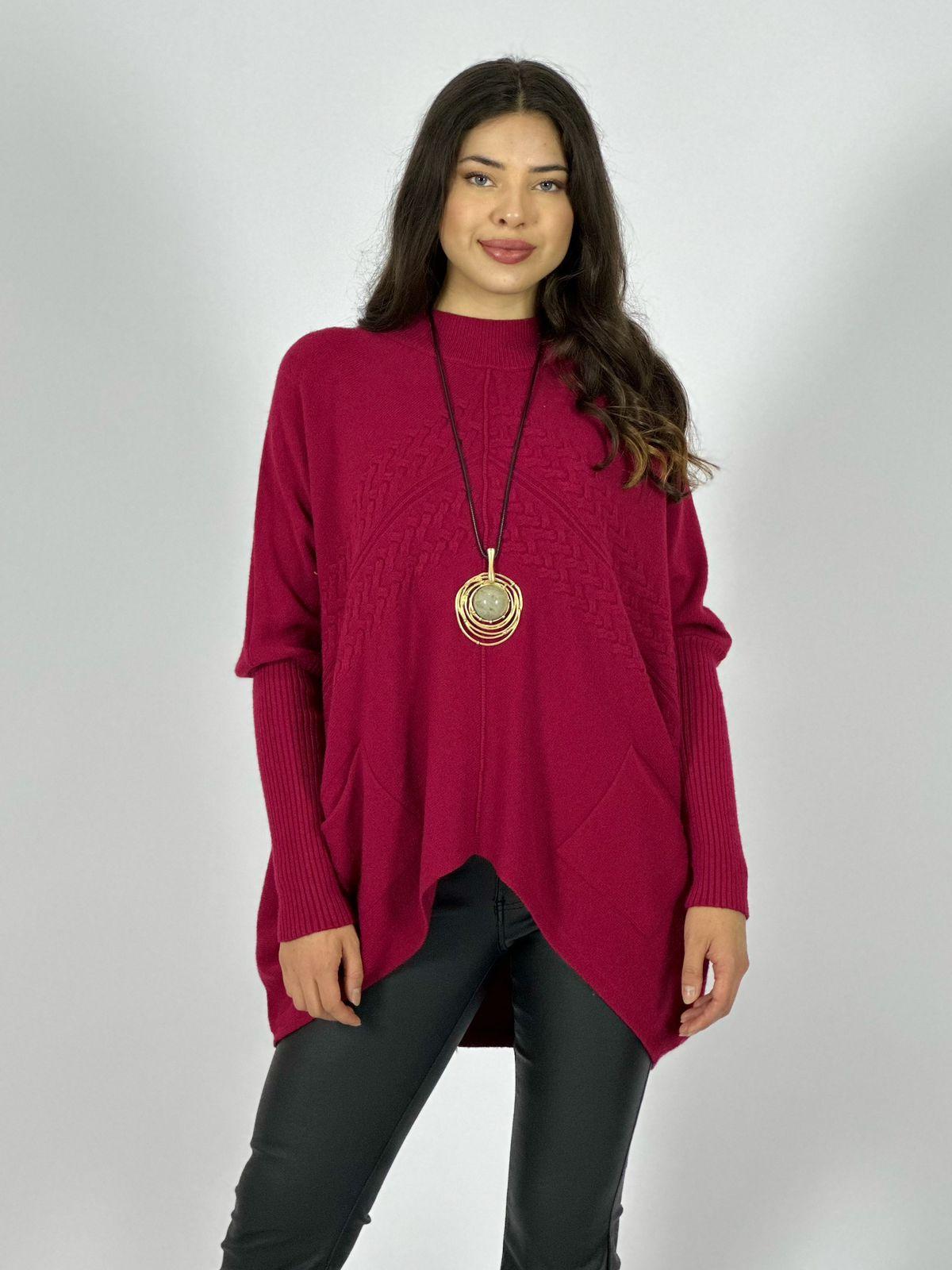 Sweater Spandex Diseño Trenzado con Bolsillos