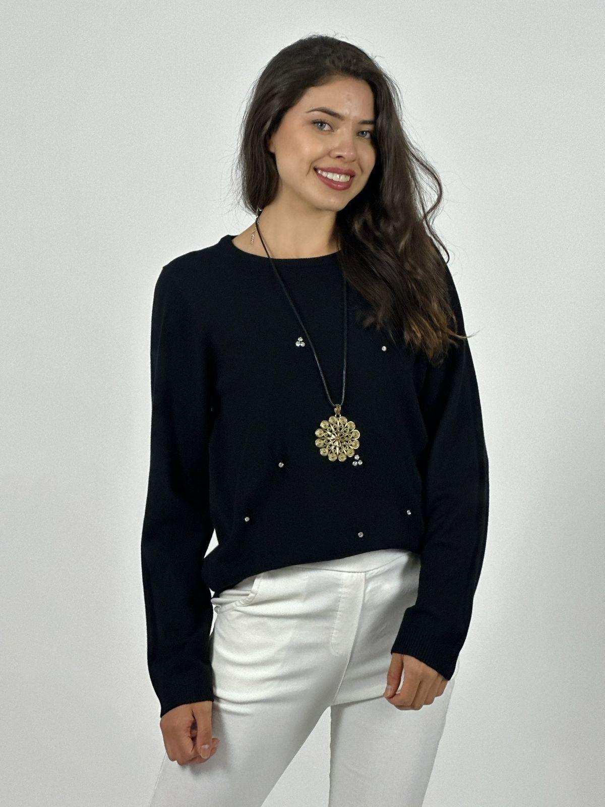 Sweater Spandex Flores y Diamantes