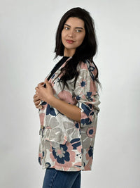 Blazer Italiano Lino Estampado Floral