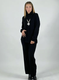 Conjunto Lana Cuello Alto Trenzado Delantero