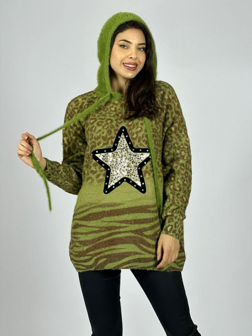 Polerón Cashmere Print Estrella Brillos