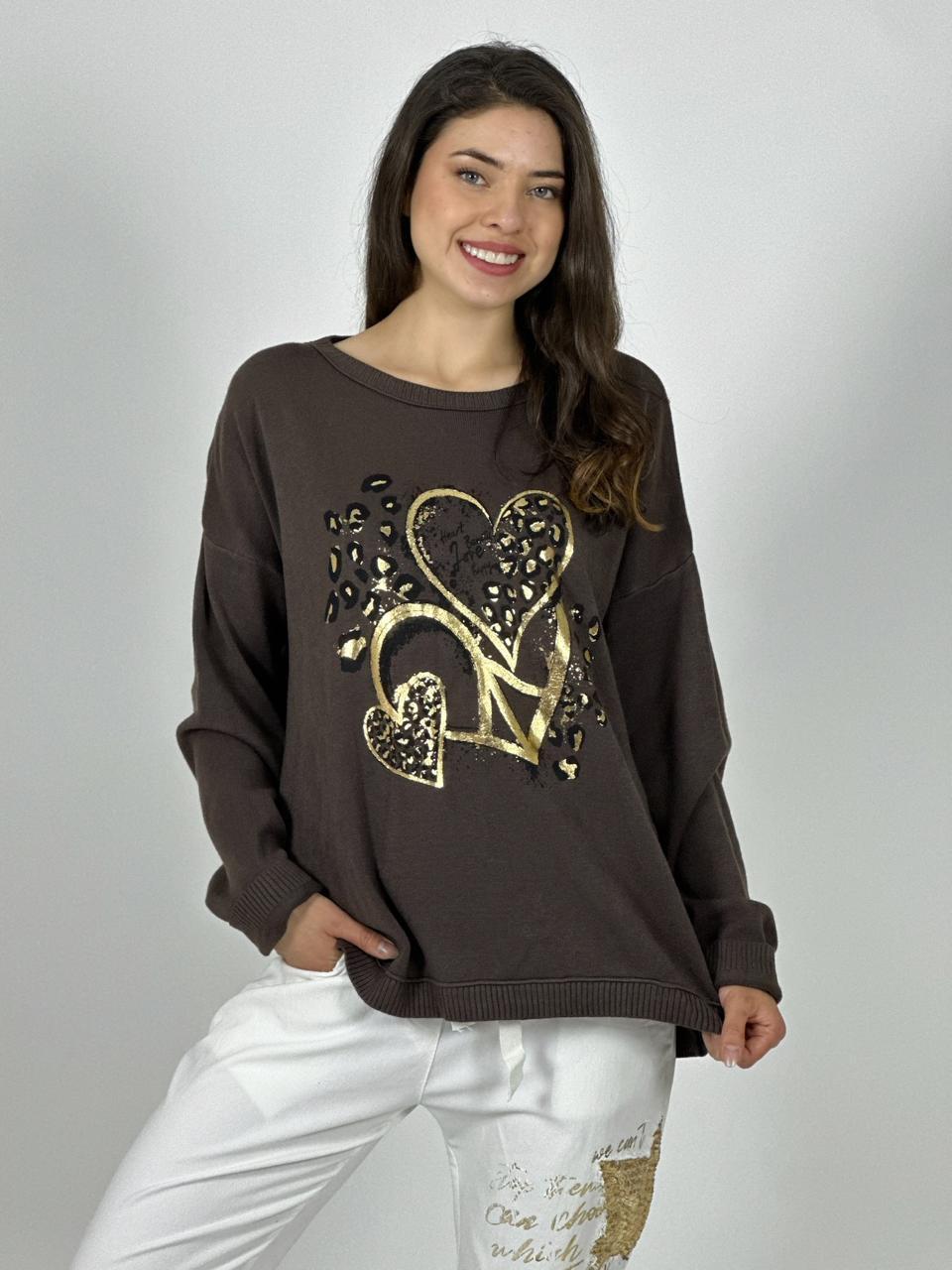 Polerón Italiano Triple Corazón Print