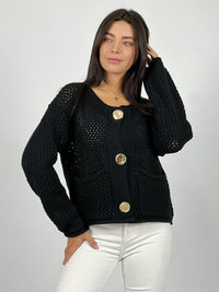 Chaleco Lana Tejido Con Botones Grandes