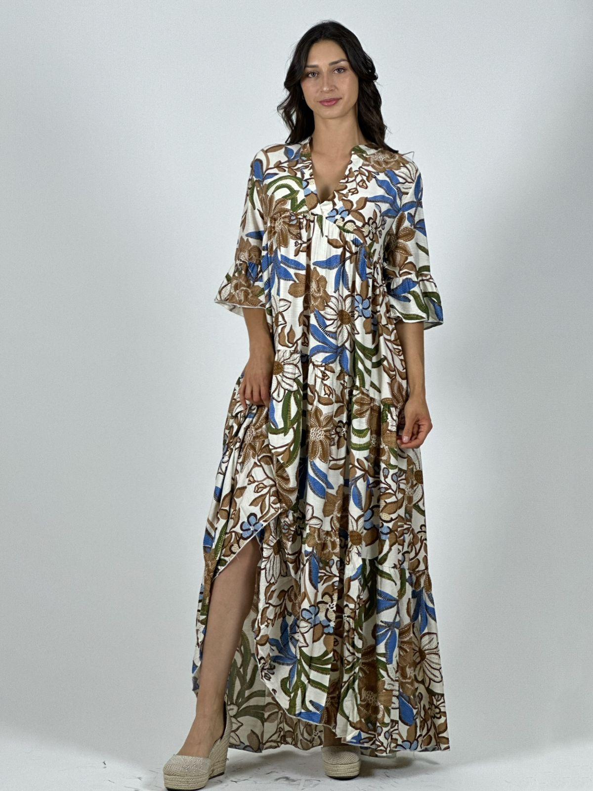 Vestido Viscosa Italiana Floreado