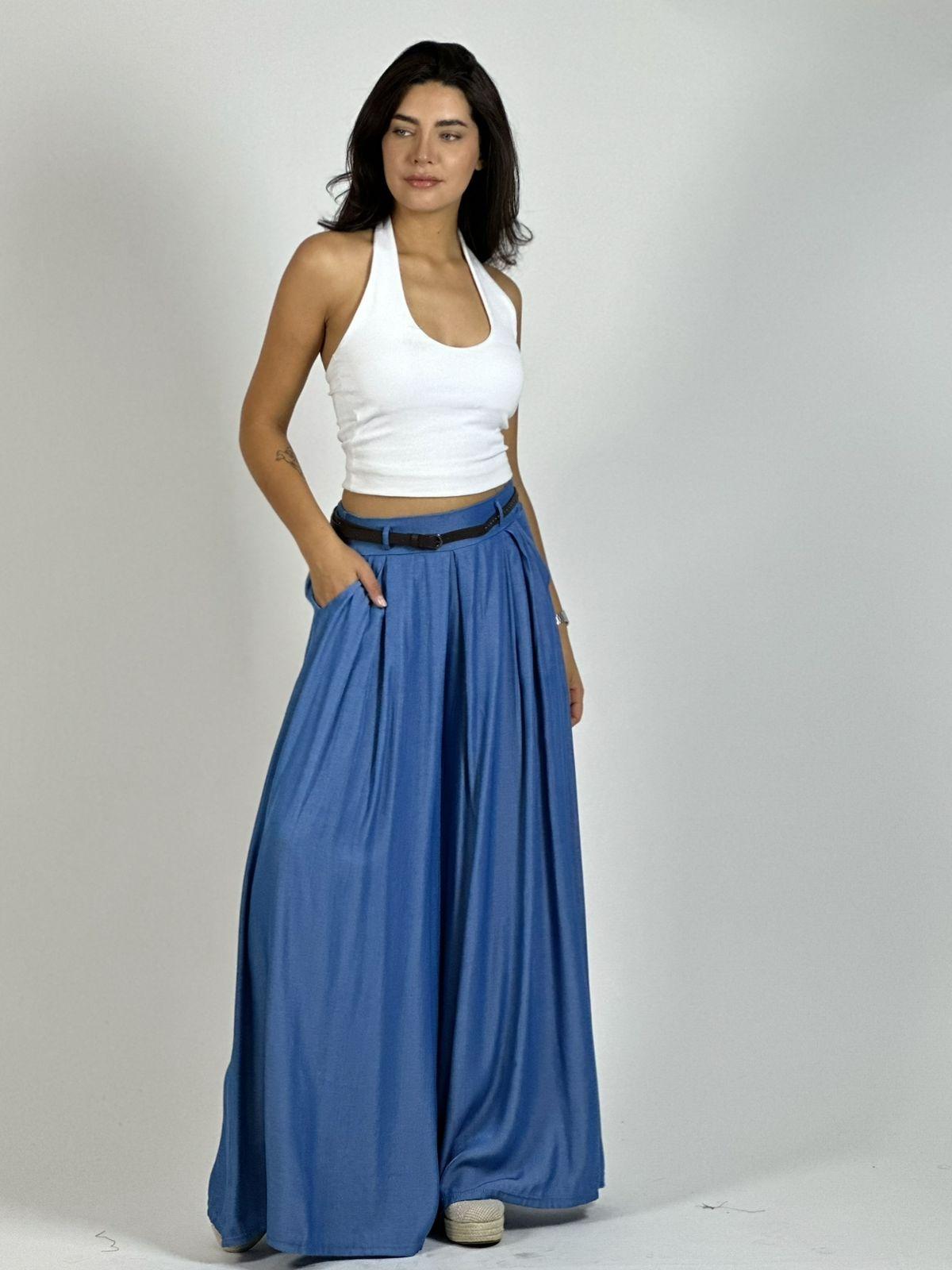 Palazzo Satinado con Cinturón