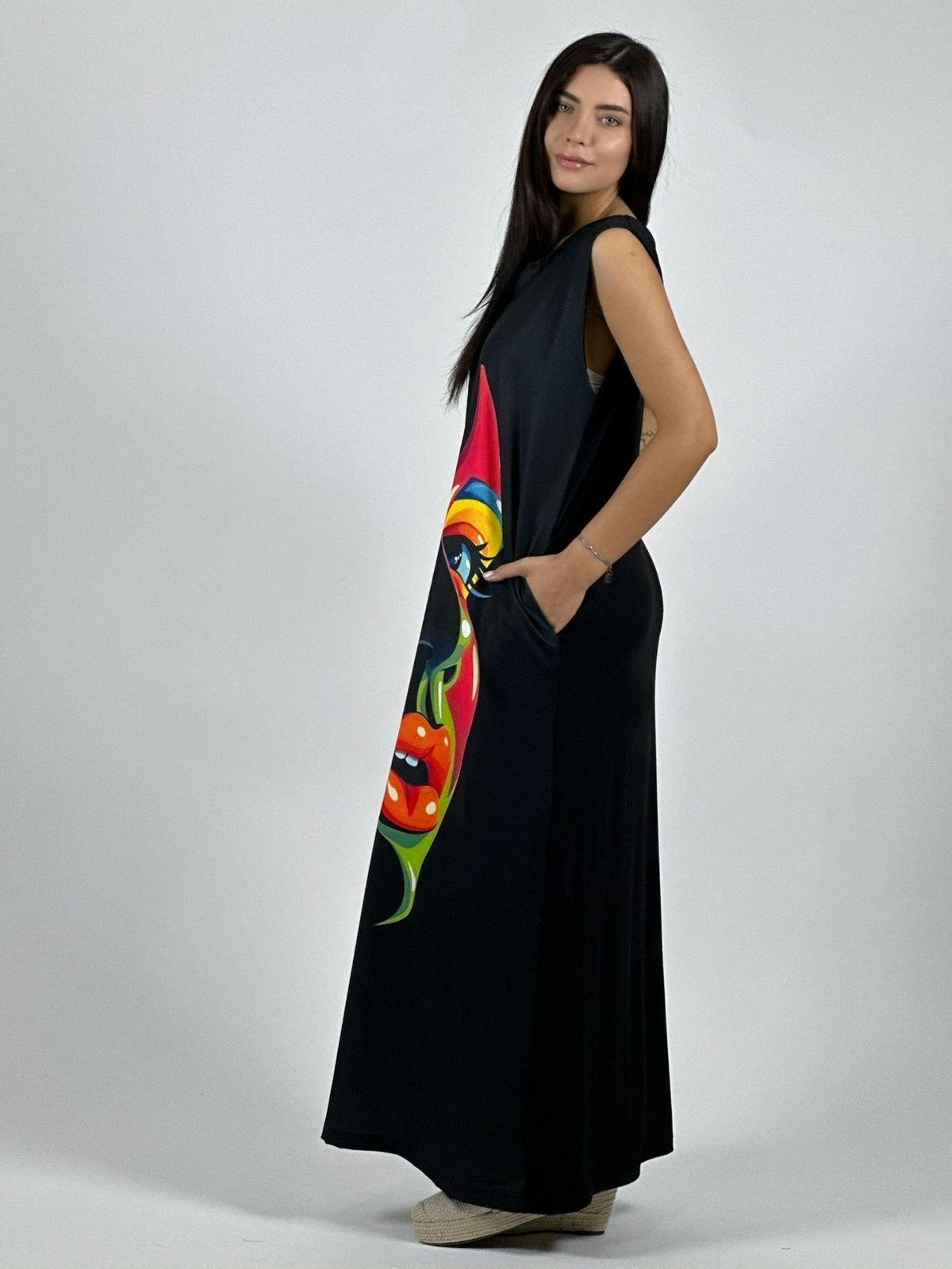 Vestido Sublimado Rostro Colorido