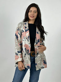 Blazer Italiano Lino Estampado Floral