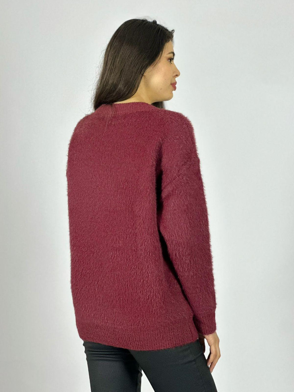 Sweater Cashmere Corazón Print con Brillos