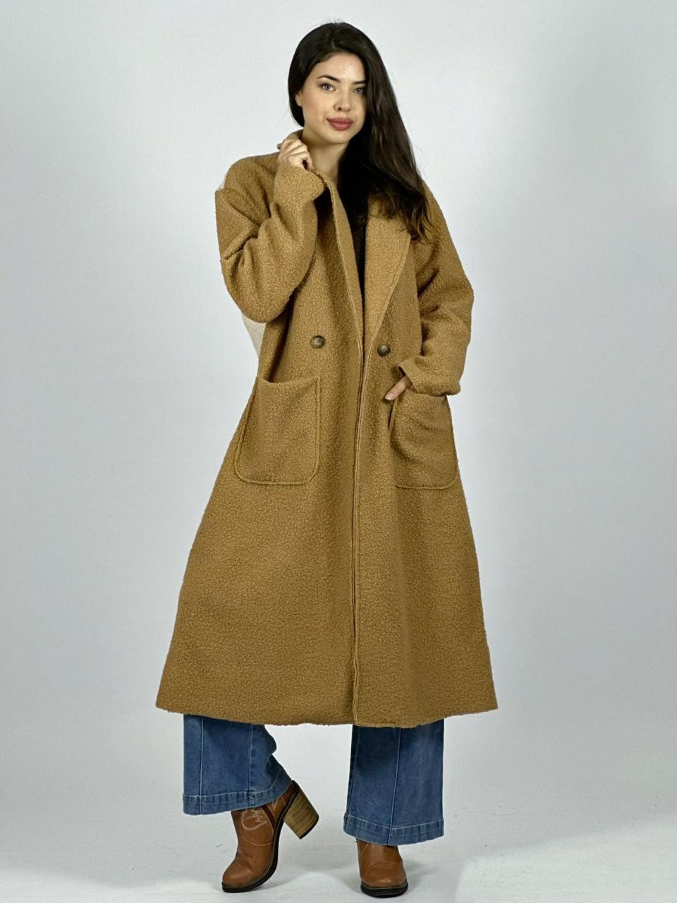 Abrigo Lana Italiano Largo Dorso Mickey Print