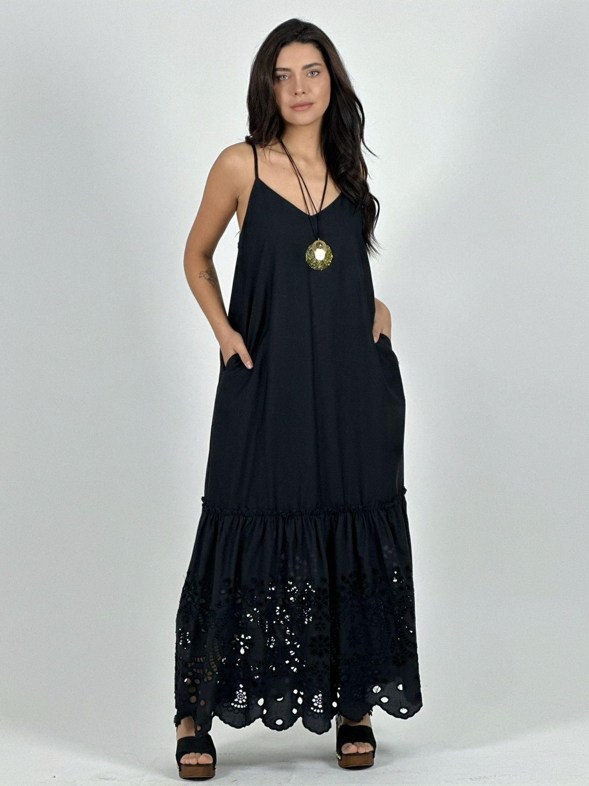 Vestido Gabardina de Tirantes Broderi