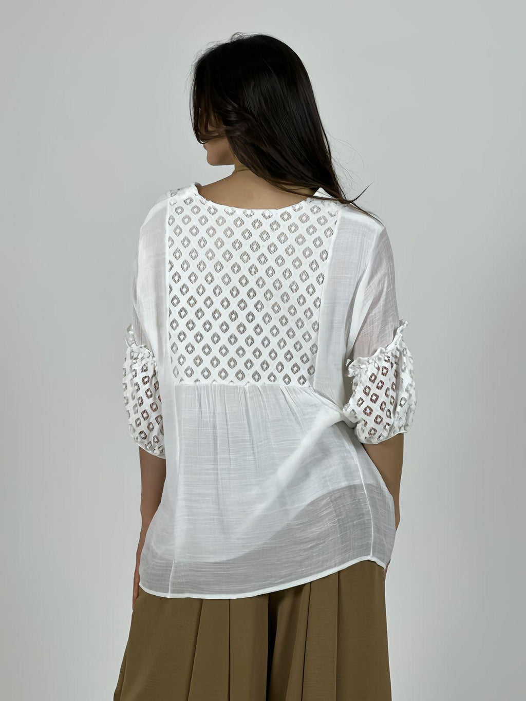 Blusa Mangas y Torso Encaje