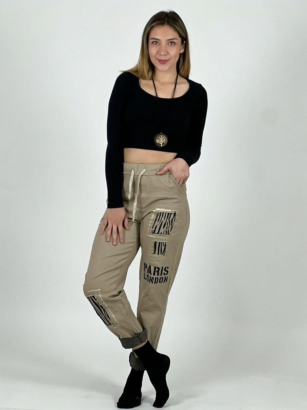 Jogger Italiano Letras y Print